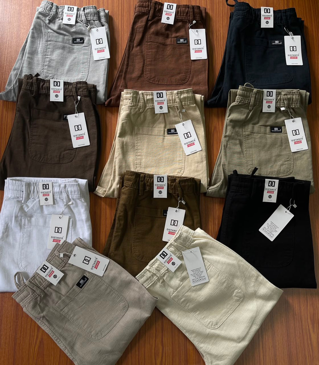 100% COTTON LINEN LYCRA FABRIC DISTANCE DENIM ®️